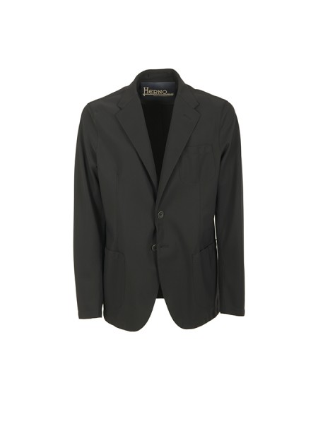 Herno blazer in black scuba