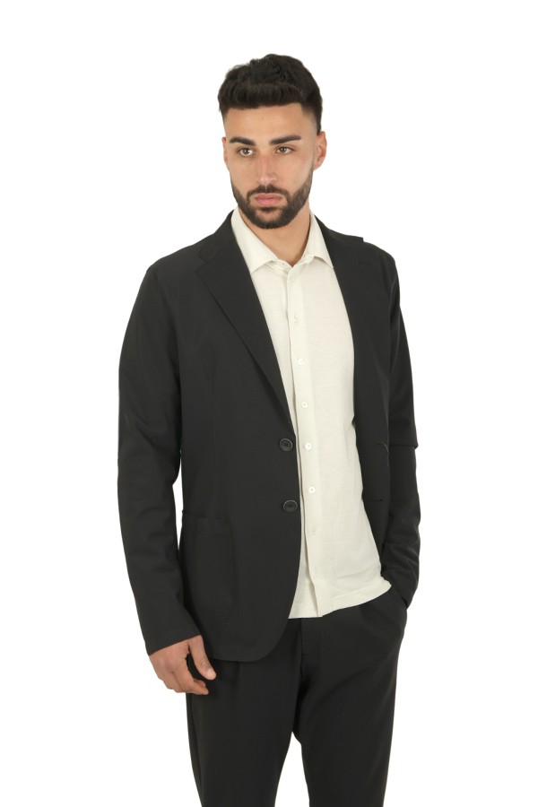 Herno blazer in black scuba