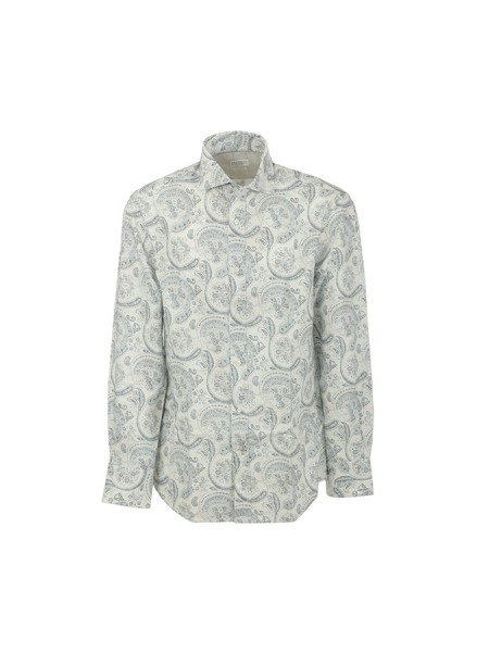 Brunello Cucinelli Paisley Shirt Pearl/Blue