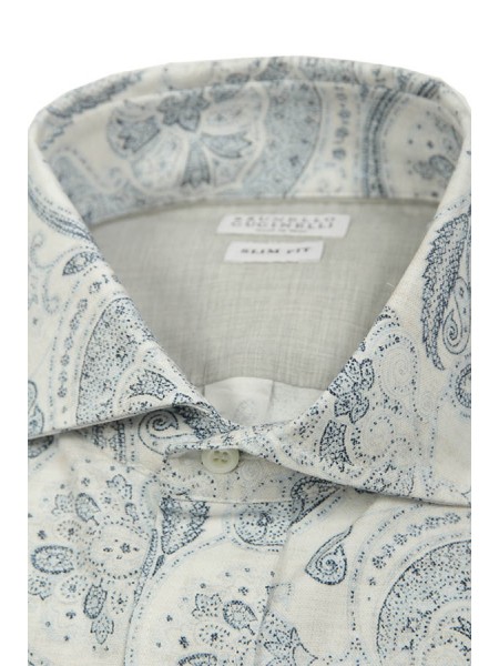 Brunello Cucinelli Paisley Shirt Pearl/Blue