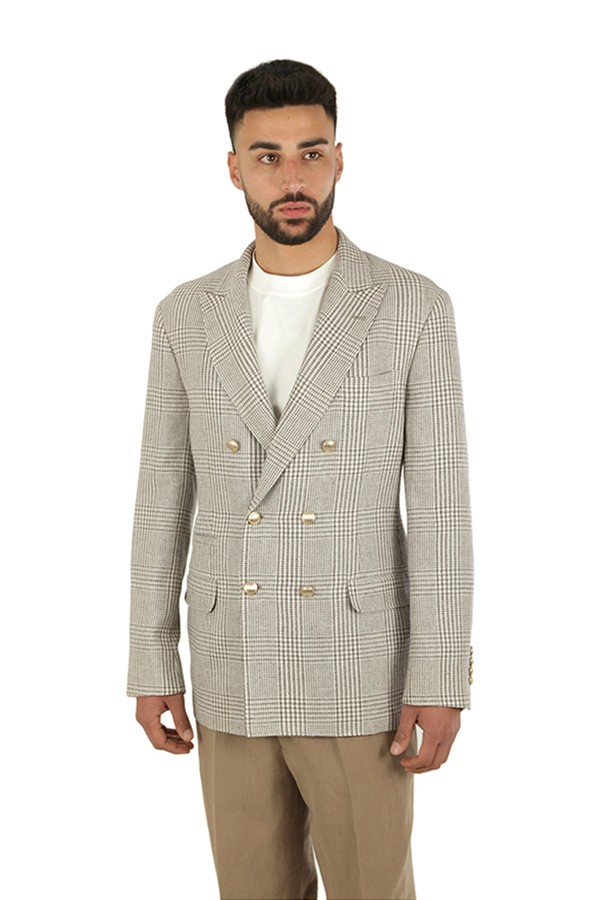 Prince of Wales one-and-a-half-breasted BRUNELLO CUCINELLI jacket