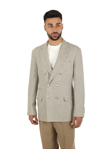 Prince of Wales one-and-a-half-breasted BRUNELLO CUCINELLI jacket