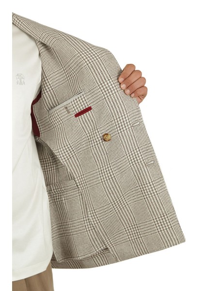 Prince of Wales one-and-a-half-breasted BRUNELLO CUCINELLI jacket