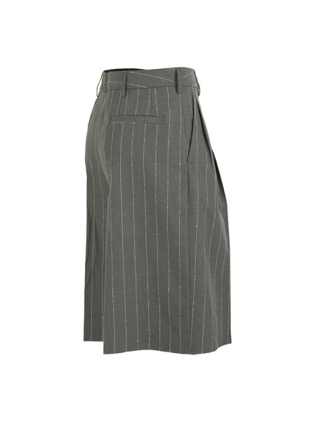 Bermuda SEMICOUTURE Ellen Pinstripe Bouclé Grey