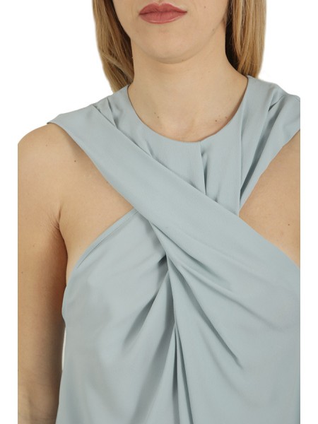 Top ERIKA CAVALLINI Tax in Crepe de Chine Ocean