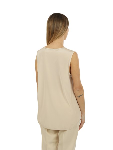 Crepe de Chine PESERICO top in stretch silk