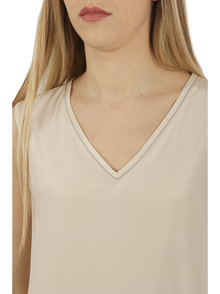 Crepe de Chine PESERICO top in stretch silk