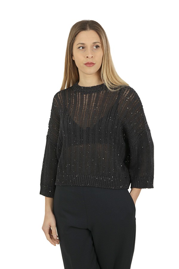 Blue micro-sequin PESERICO sweater