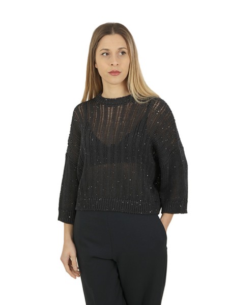 Blue micro-sequin PESERICO sweater