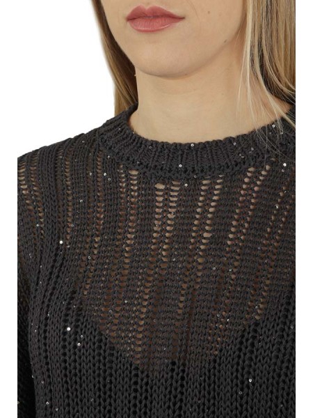 Blue micro-sequin PESERICO sweater