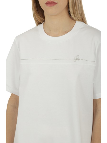 Peserico T-shirt in White Cotton Jersey