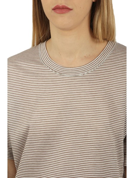 T-shirt PESERICO Striped White/Corded