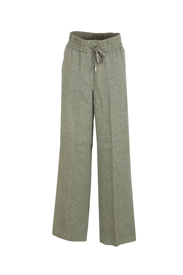 Peserico trousers in pure green linen