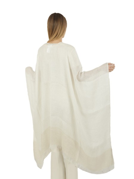 White linen PESERICO Kimono stole