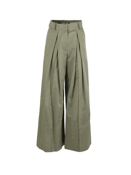 Peserico trousers in light cotton satin Verde Laguna