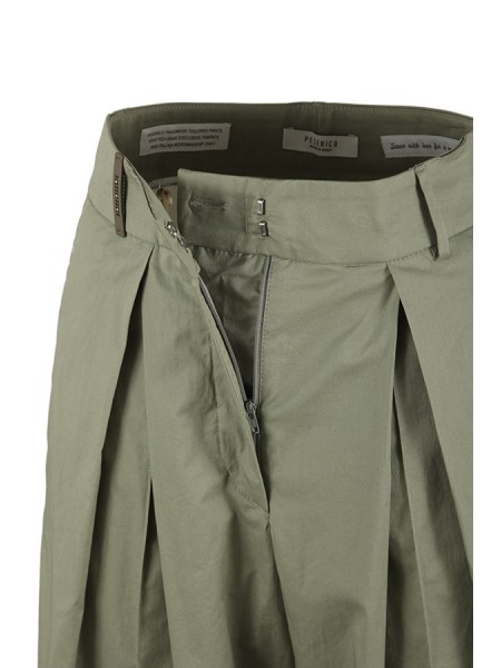 Peserico trousers in light cotton satin Verde Laguna