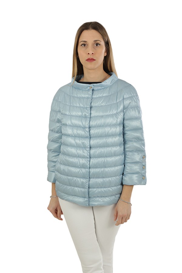 Light blue ultralight nylon HERNO down jacket