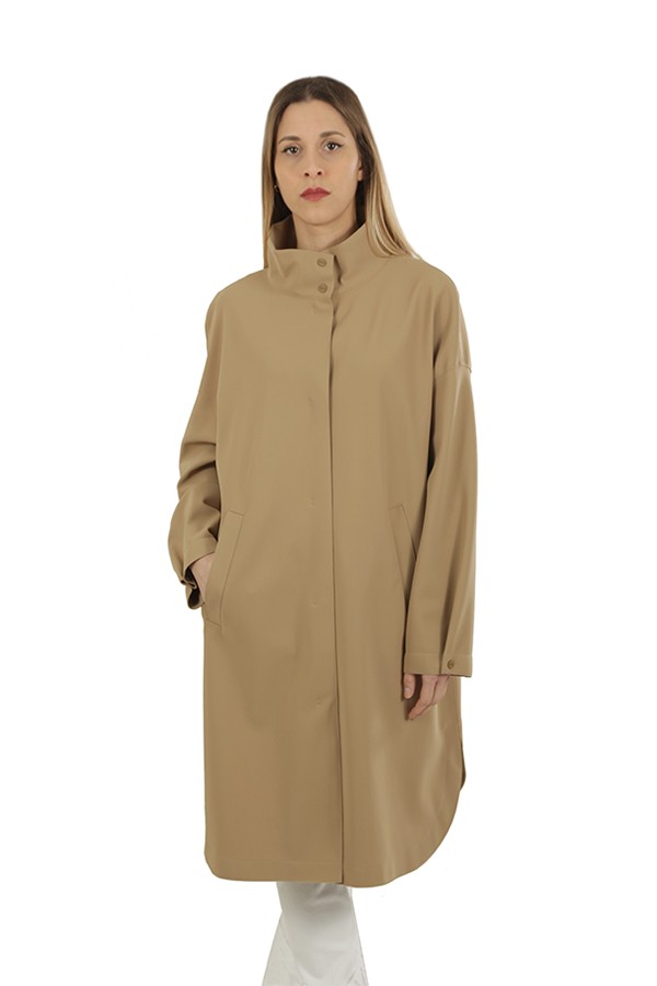 Sand HERNO turtleneck coat