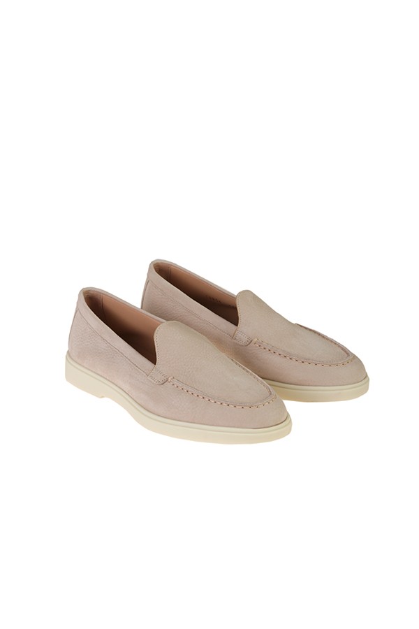 Santoni moccasin in pink nubuck