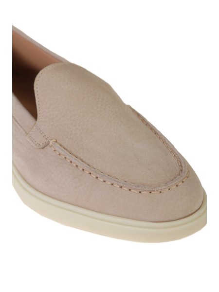 Santoni moccasin in pink nubuck