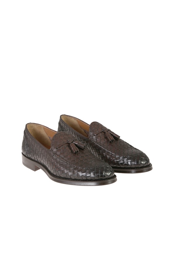 Dark Brown DOUCAL'S Braided Moccasin