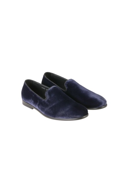 Doucal's moccasin in blue velvet