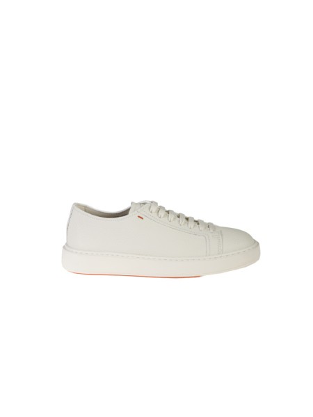 Santoni tumbled leather sneakers White