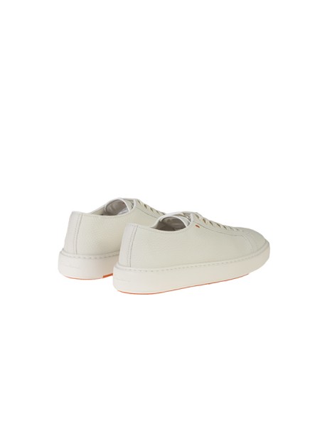 Santoni tumbled leather sneakers White