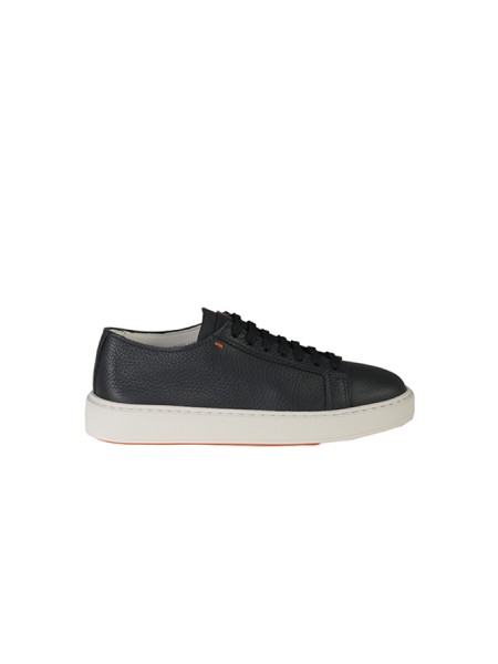 Santoni tumbled leather sneaker Blue