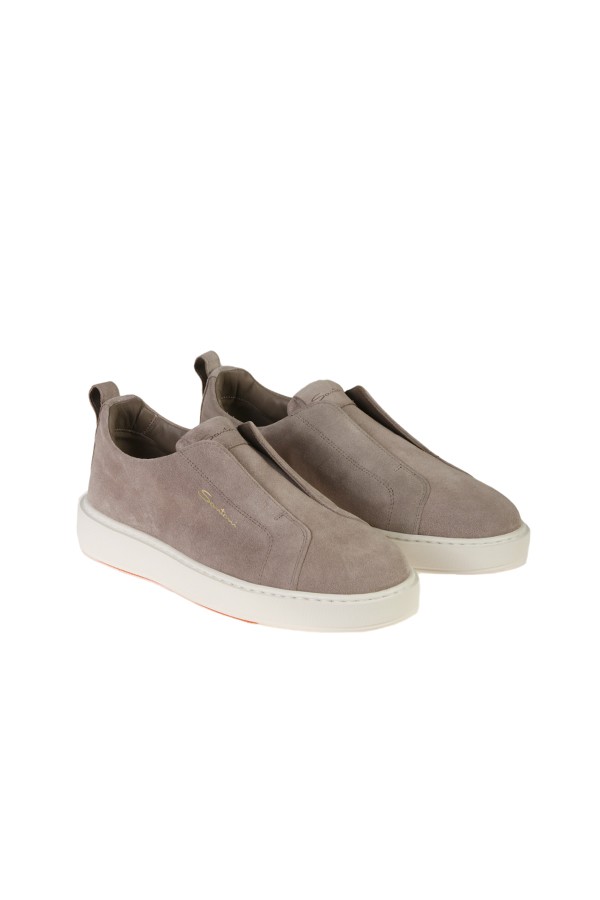 Taupe Suede Slip-on SANTONI Sneakers