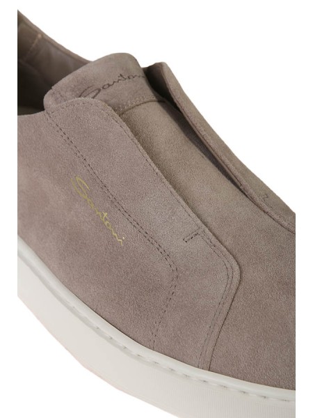 Taupe Suede Slip-on SANTONI Sneakers