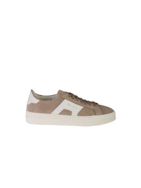 Santoni Beige/White Suede Sneakers