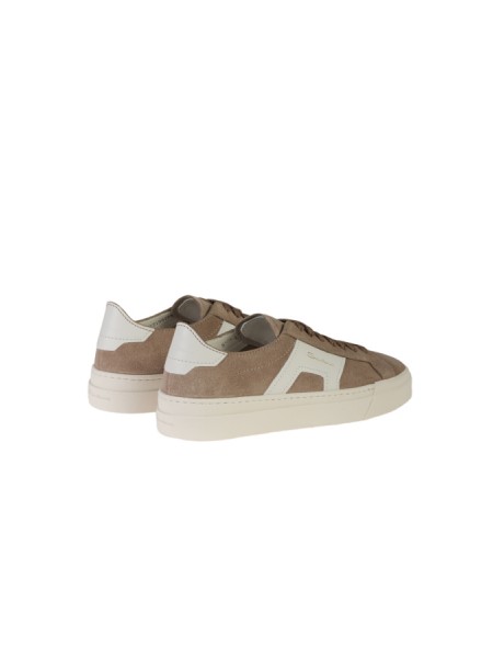 Santoni Beige/White Suede Sneakers