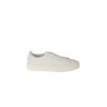 Santoni Double buckle sneakers in white tumbled leather