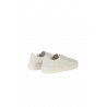 Santoni Double buckle sneakers in white tumbled leather