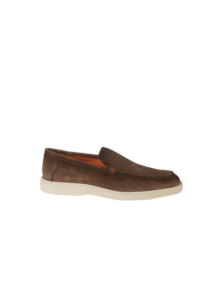 Santoni brown suede loafer