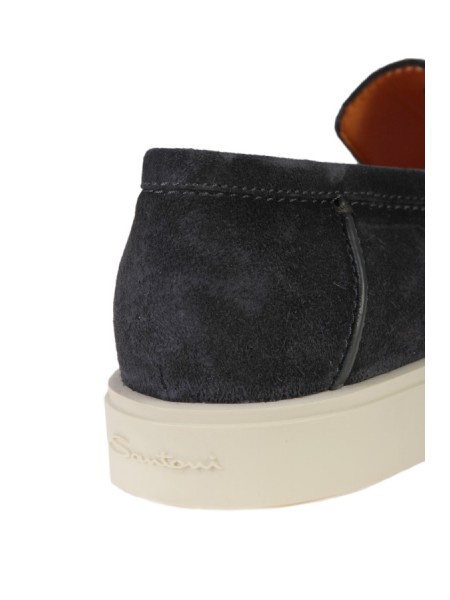 Blue Suede SANTONI Moccasin