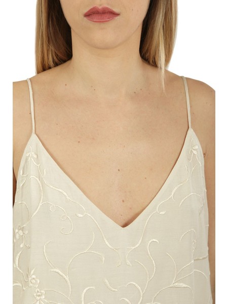 Cream Embroidered SEMICOUTURE Top