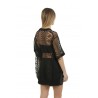 Roberto Collina T-shirt in Black 3D Lace Knit