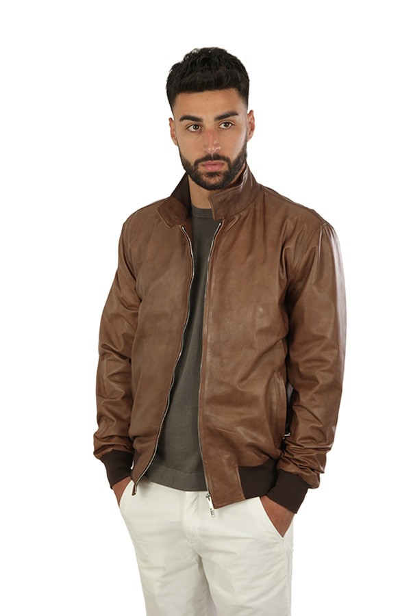 Brown leather VOLFAGLI jacket