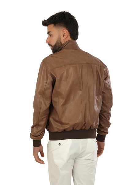 Brown leather VOLFAGLI jacket