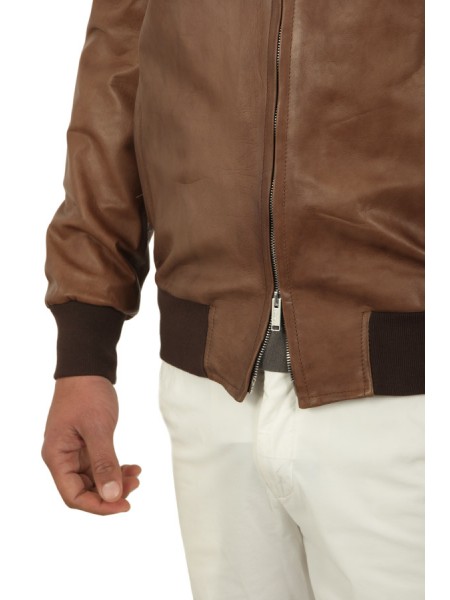 Brown leather VOLFAGLI jacket