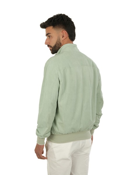 Volfagli jacket in teal suede