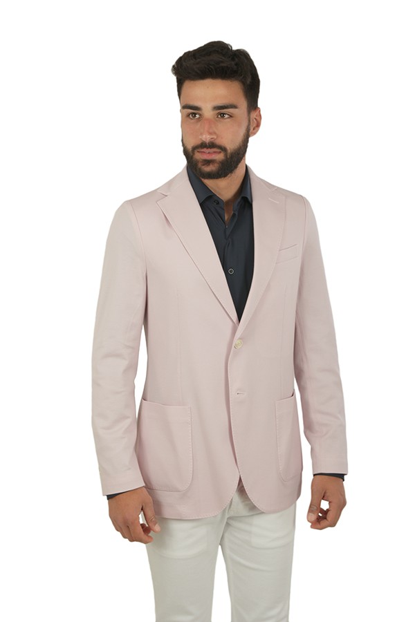 Single-breasted CIRCOLO jacket in pink piqué