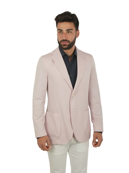 Single-breasted CIRCOLO jacket in pink piqué