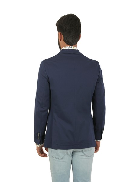 Single-breasted CIRCOLO jacket in light blue piqué