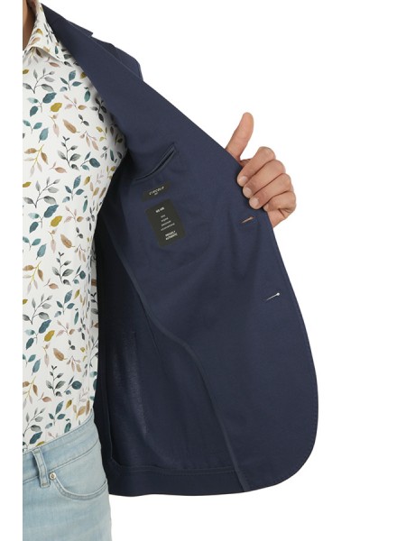 Single-breasted CIRCOLO jacket in light blue piqué