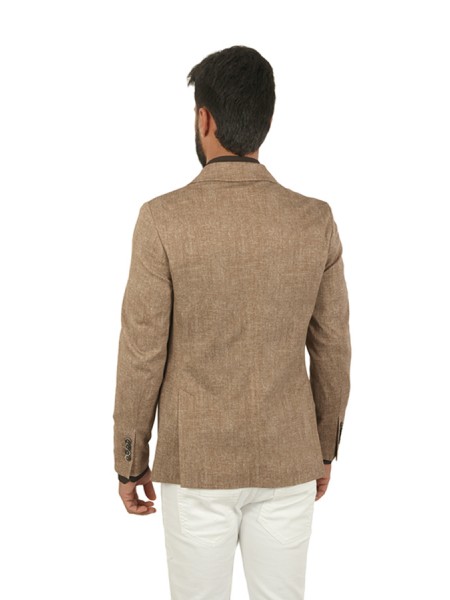 Double-breasted jacket CIRCOLO cocoa jersey