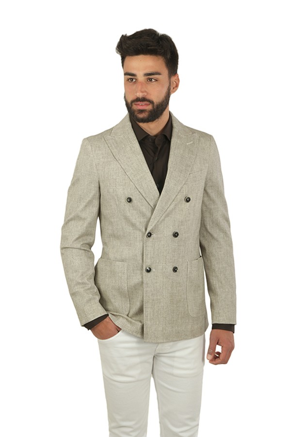 Double-breasted CIRCOLO jacket in natural jersey