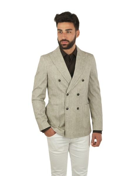 Double-breasted CIRCOLO jacket in natural jersey